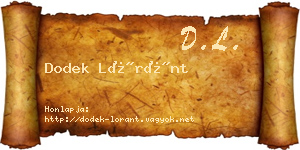 Dodek Lóránt névjegykártya